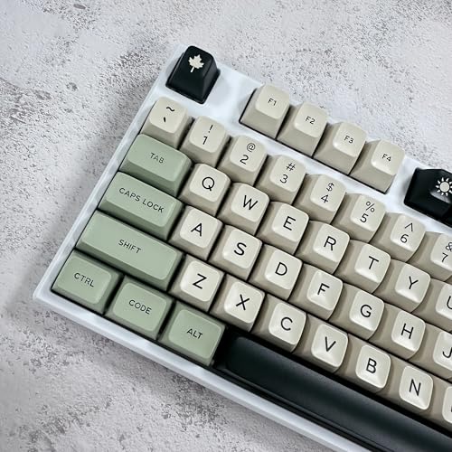 Image of Fogruaden PBT Keycaps Set, SA Profile Custom Keycap for Mechanical Keyboard Keycaps(SA Matcha)