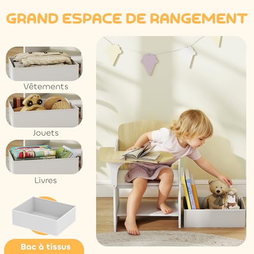 Meuble enfant gain de place table et chaise pour chambre avec bac de rangement - 6