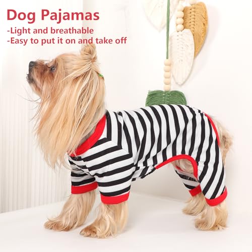 Pijama de cachorro com tira elástica para cães com 4 pernas para roupas de verão para cachorro, maca