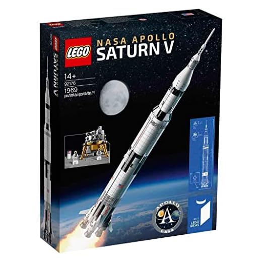 LEGO 92176 Ideas NASA Apollo Saturn V Byggsats med RymdskeppSamlingsbarAvanceradUppvisningsmodell