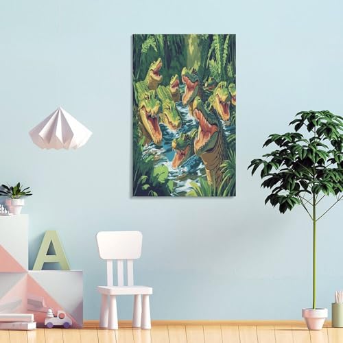 Impression sur toile crocodile affiche moderne murale 50x75cm KDXVMLQPY - 4