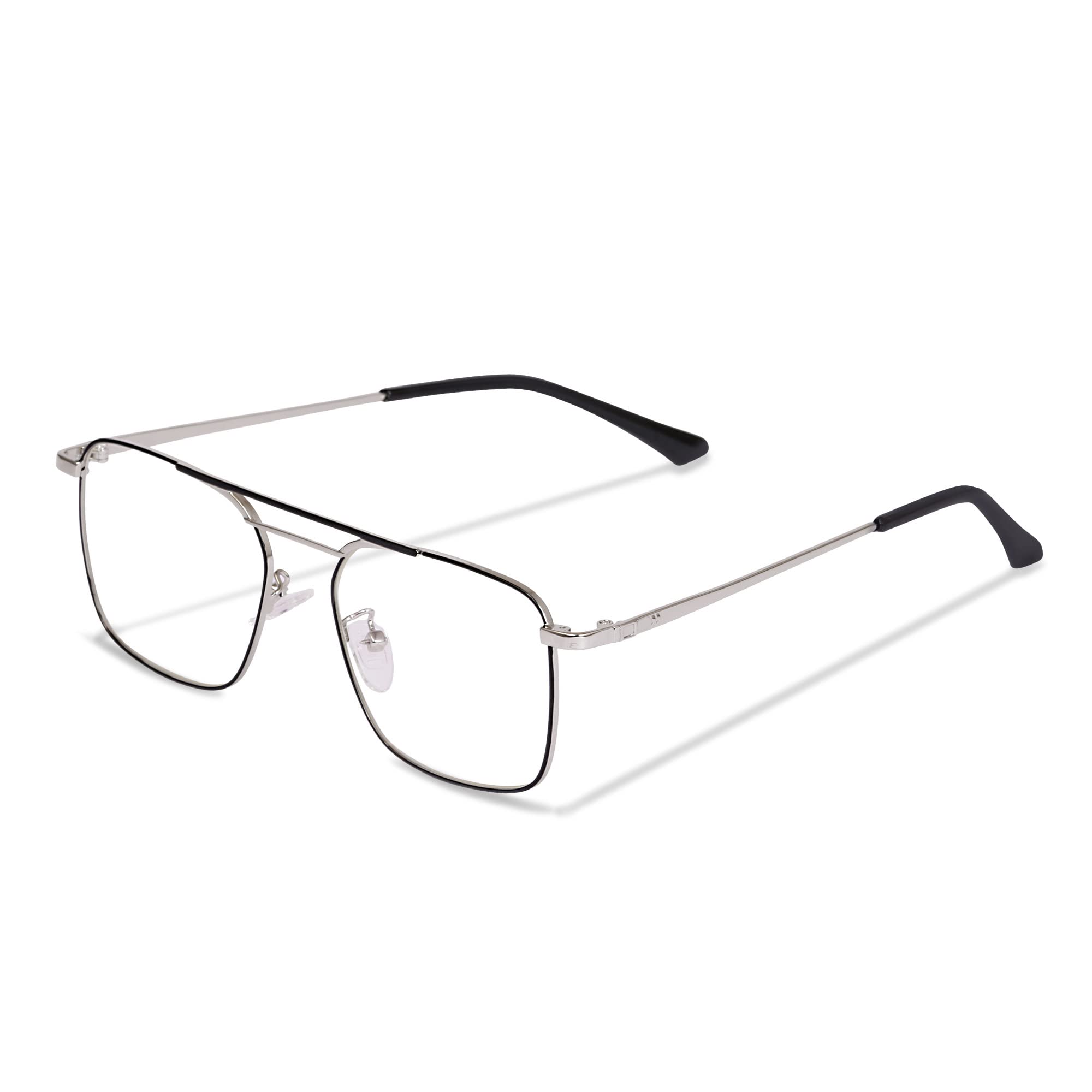 Poshh Eyewear Square Anti-glare Blue Light Blocking Computer Glasses for Eye Protection from Computer, Laptop, Mobile, TV for Men and Women | Zero Power
