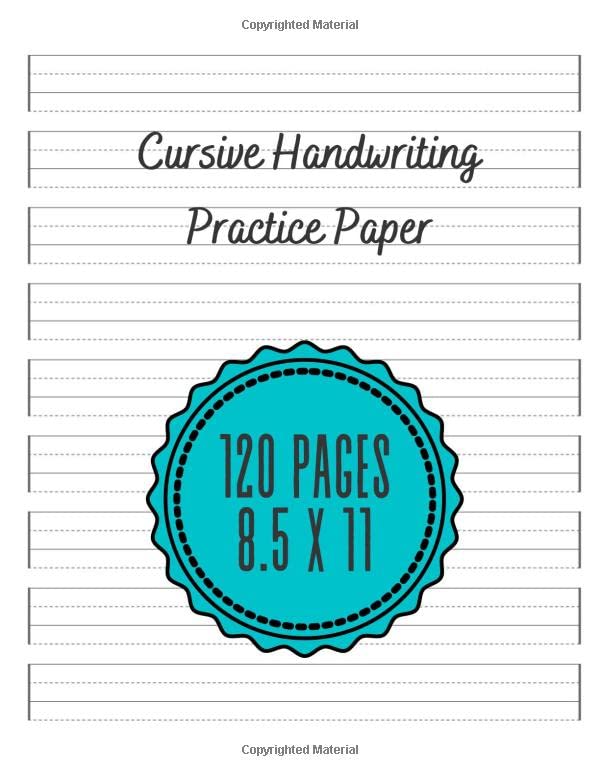 Cursive Practice Paper: 120 Blank Writing Pages - Handwriting Practice For Students