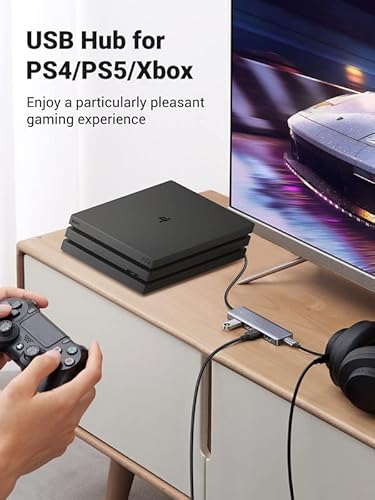 UGREEN Hub USB 3.0 4 portas com porta alimentada tipo C, extensor USB compatível com MacBook Mac Pro