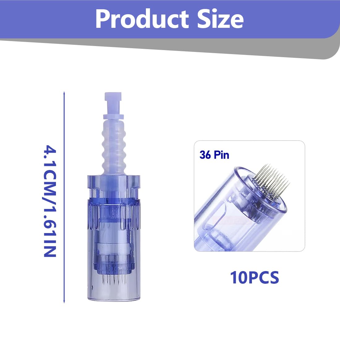 10 Stück 36 Pins Dermapen-Nadeln Ersatz Derma Pen Mikronadel, Nadelpatronen zur Electric Dermapen, Derma Pen Gerät (Bajonett)