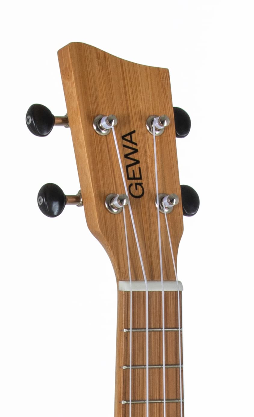 GEWA Soprano Ukulélé Manoa Bambou Électro-Acoustique - Bambou massif - Naturel satiné - Préampli UCT-2 - incl. Gig Bag rembourré - K-SO-BBE