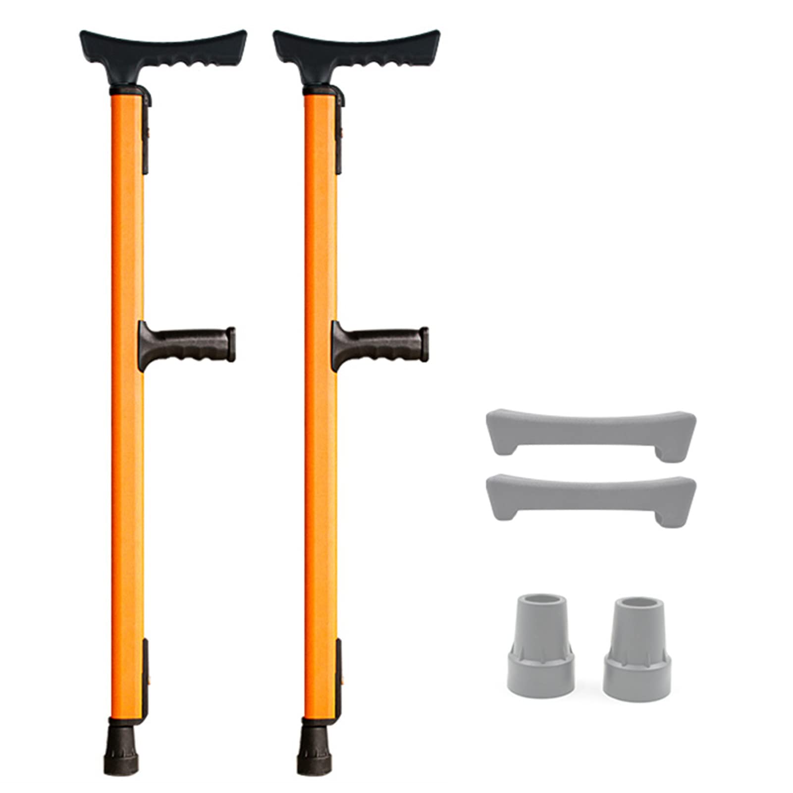 Muletas Axilares Ergonómicos de Aluminio -- Regulables en Altura(2 unidades),Bastones para Caminar Mayores con Almohadilla para las Axilas y Agarres,Soporta Hasta 250kg,para Hombres, Mujeres y Adolesc