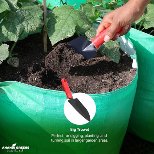 Image of Anandi Green's Metal Agriculture Garden Spectacular Heavy Duty Plastic Handle Gardening Tools Set for Gardening (Multicolor Tool PO5)
