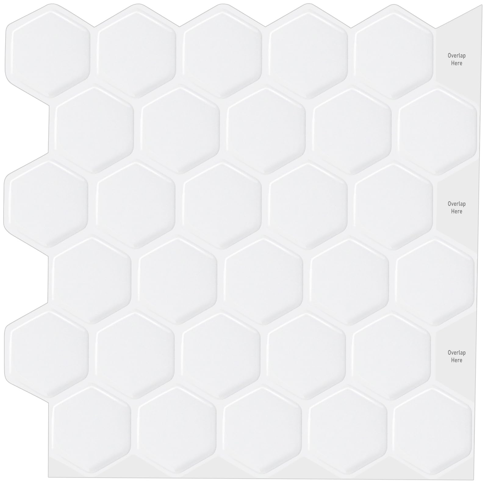 Hexagon Peel and Stick Backsplash, 10 Sheets Premium 3D Self Adhesive Wall Tile Sticker, Large Stick on Backsplash for Kitchen and Bathroom (12" x 12")