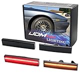 iJDMTOY Smoked Lens Amber/Red Full LED Side Marker Light Kit Compatible With Toyota 1986-1992 A70 MK3 Supra, Powered by Total 180-SMD LED, Replace OEM Sidemarker Lamps