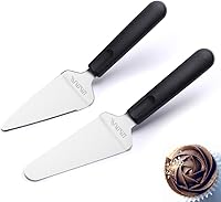 Vista 1 de Juego de espátulas para servidor Black Pie Premium – Cuchillo de acero inoxidable liso y dentado para tartas, pizza y postres Utensilios de cocina