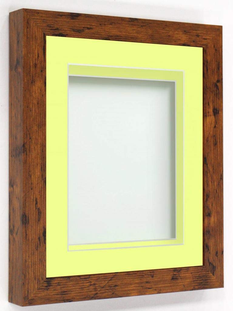 Rickman Box Frame Rustic with Lemon Bon Bon Mount, 16x12 for 12x10 inch