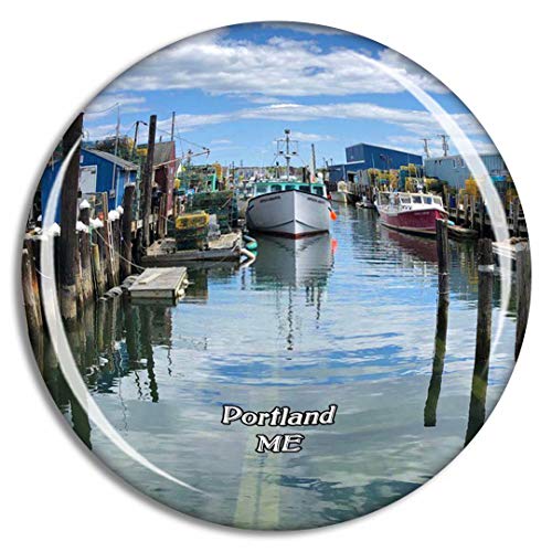Portland Old Port Maine USA Magnet Travel Souvenir 3D Crystal Glass Collection Gift Refrigerator Sticker