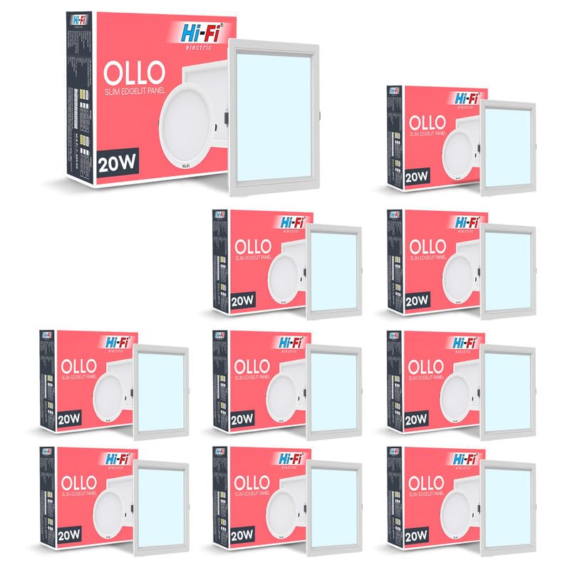 Image of Hi-Fi OLLO 20 watt Downlight for Junction Box | Cool Day White (6500K) |68 mm Cutout| Inbuld Driver| Square Ied Light for Ceiling Pack of 10