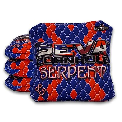 SEVA Cornhole | Serpent Series | ACL Certified Bags | Premium Quality | Regulation Toss Bags | Dual-Speed | Durable & Weather Resistant | Set of 4