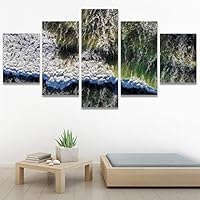 SIGNWIN 5 Panel Canvas Wall Art Aerial Beach Beach Coastal Cool Minimalism Multicolor Photography Relax/Calm for Home Decorations Ready to Hang - 60