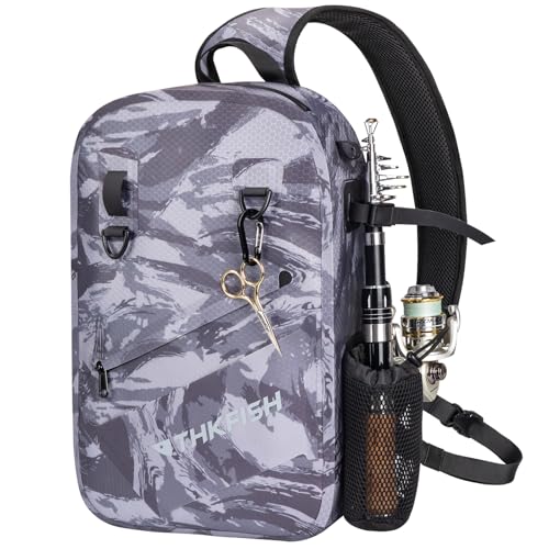 THKFISH IPX8 Waterproof Fishing Backpack with Rod Holder, Lightweight Fishing...