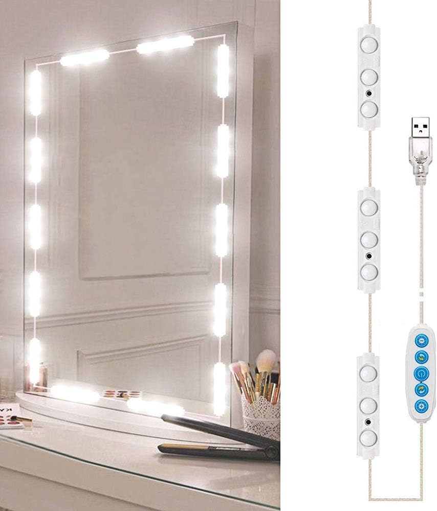 Portable LED Vanity Mirror Lights, 2000mAH Rechargeable Makeup Mirror ...