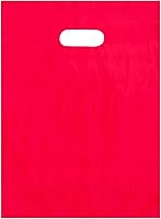 Vista 4 de Bolsas de compras de plástico con asa troquelada de 15 x 18 – Verde lima – 50/cs – Bolsas Direct