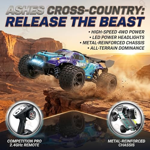 Image of The Little Ones RC Car - RC 4x4 Wheel 45 KPH Off-Road Truck Drive High-Speed Double Sided 2.4GHz Remote Control Drift Stunt Cars 360 Rotation Toys for Kids & Adults [Scale 1:18][Ashes X4]