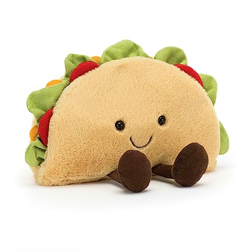 Jellycat Amuseables Taco Stuffed Toy, 6.5 inches - Food Plush - Fun Gift Idea
