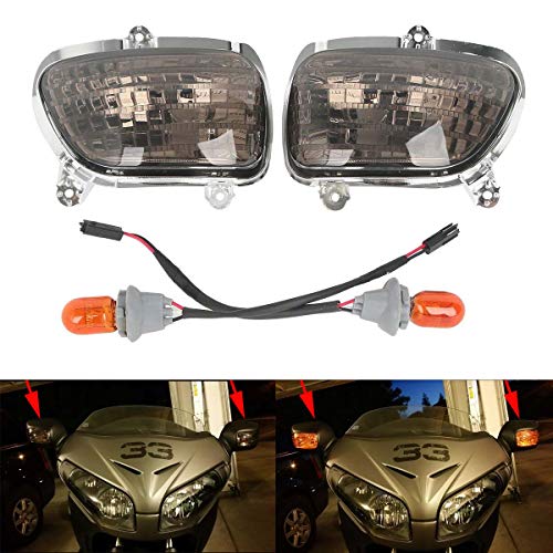 ASmoke Front Turn Signal Lights Lens For Honda Goldwing GL1800 2001-2017 F6B 13-17