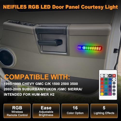 Luz LED RGB para panel puerta interior para Chevy C/K 1995-1999 miniatura 2
