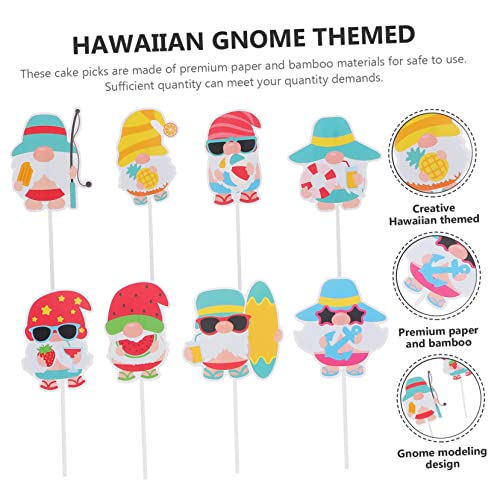 BESTOYARD 160 Pçs Decoração De Bolo Gnomo Decoração Havaiana Cartão Pequeno Bolo De Papel À Beira-Ma