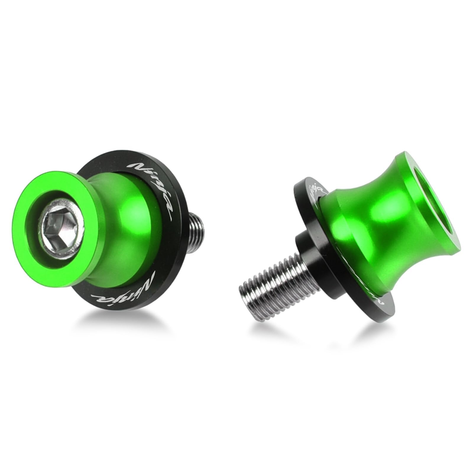 M8 Moto Supporti in Forcellone Rocchetti Swing Arm Spool Swing Arm Bobine Sliders Stand per NINJA 650 2017-2024 NINJA 400 Z400 2018-2024 NINJA 1000SX 2020-2022(Verde)