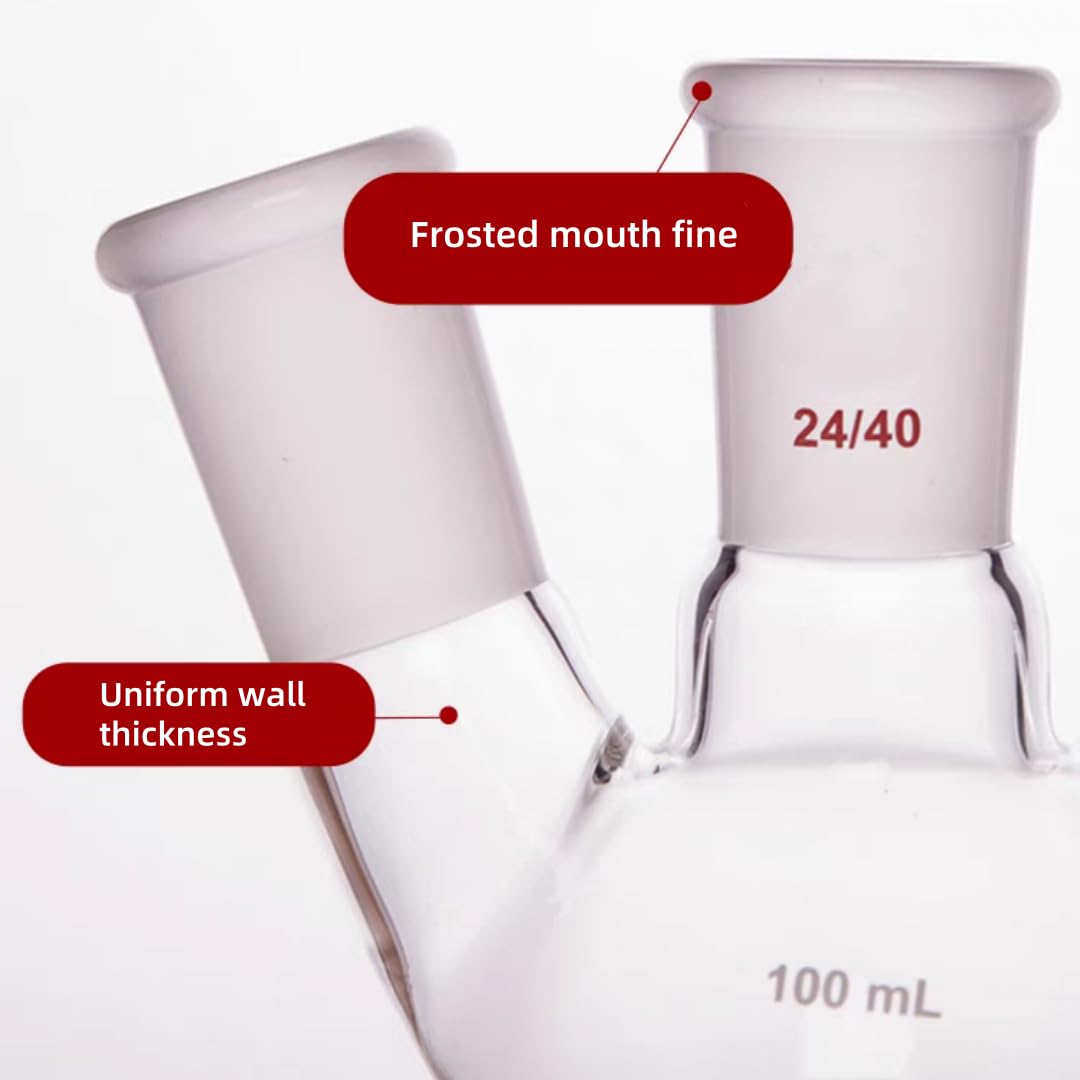 500 ml Distilling Flasks 3-Neck Round Bottom Boiling Flask Borosilicate Glass with 29/42 Center &24/40 Side Joint