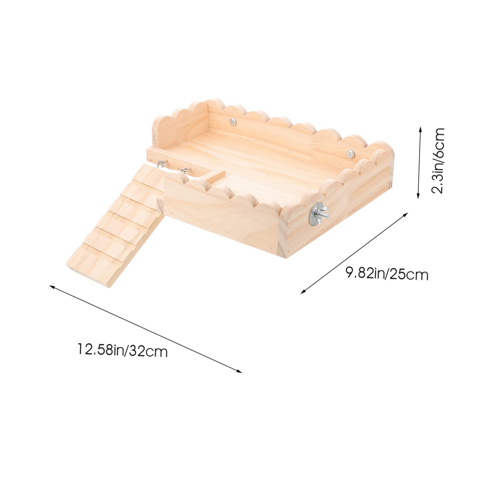 Jouet Plateforme pour Hamster en Bois, Support de Cage Khaki