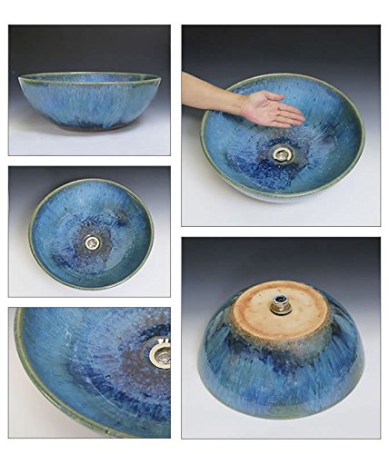 陶器\r 手洗い  台の上の鉢  同前の形  復活の式 洗面器 桜絵舟形手洗い鉢【大型サイズ】信楽焼き手洗器！陶器の洗面