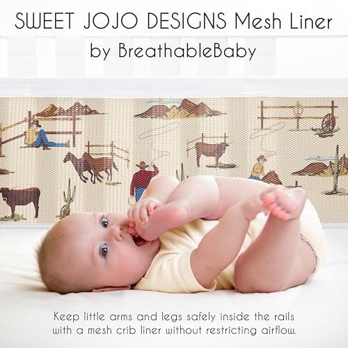 image for Sweet Jojo Designs + BreathableBaby Tan Brown Western Cowboy Boy Girl 