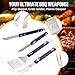 Jingmore 3 Pcs Navy Blue Football BBQ Tools Gift Set for Men Dad Game Day Grilling Accessories with Spatula, Tongs, Fork, Gifts for Christmas, Football Fans, Tailgate Party, Birthday, Father's Day