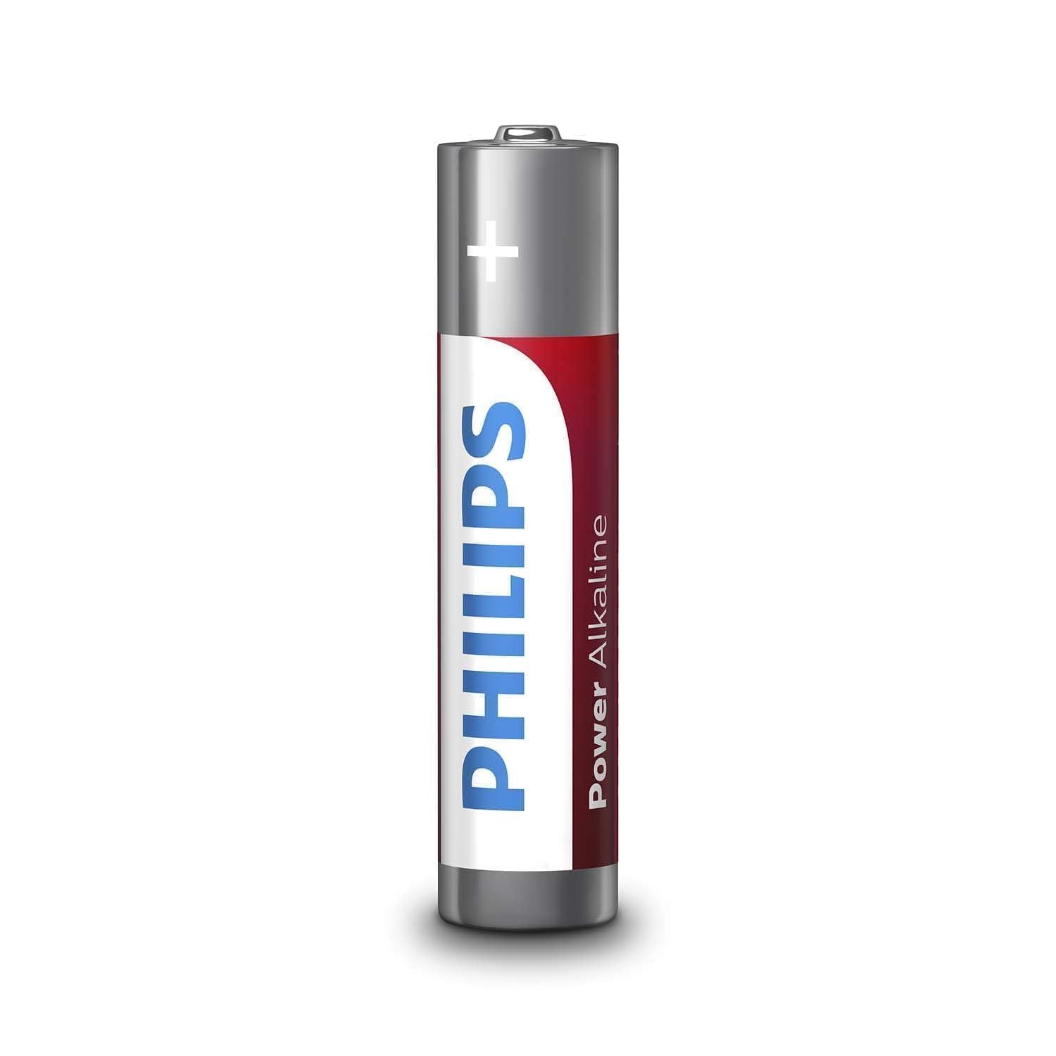 Philips LR03P4B/05 - Power Alkaline AAA Battery Pack - (1 x Blister 4 Pack) - 1.5V