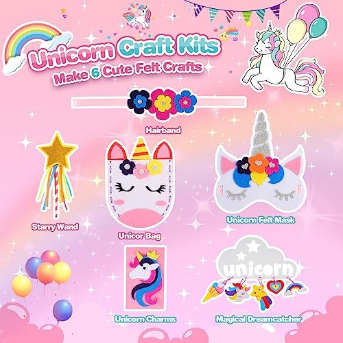 Unicor Toys for Girls Age 3-8,Topunny Felt Sewing Kit for Kids Craft Supplies for Kids Pretend Play Toy for 3 4 5 6 7 8 Year Old Girls Birthday Party Activity 5 51kfCncSMPL. AC