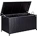 STILISTA® Polyrattan Auflagenbox 122 x 62 x 56 cm Deckel mit Hubautomatik, Innenplane, Räder und Tragegriffe, 4 Farben, Farbauswahl: Schwarz