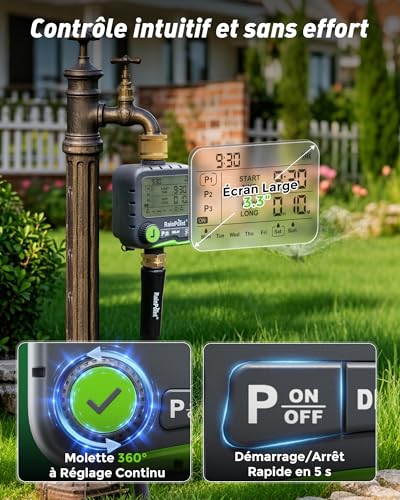 Ordinateur d'irrigation étanche IP65 RAINPOINT à double connecteur capteur - 5