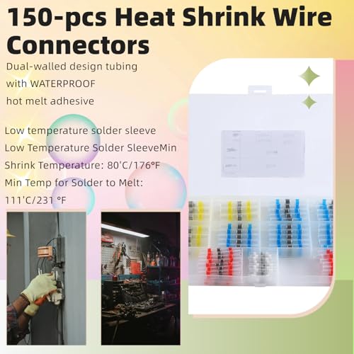 Kit de 150 connecteurs thermorétractables pour câblage étanche - 2