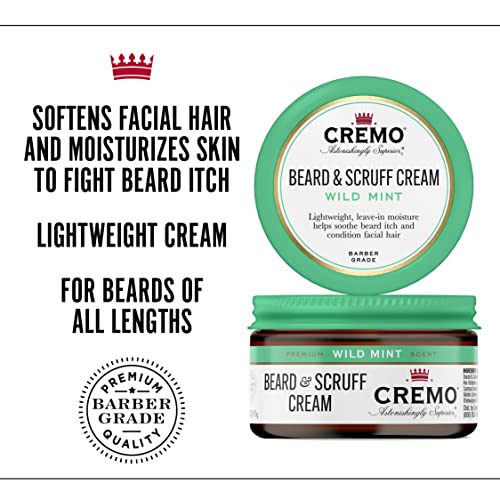 Cremo Beard & Scruff Cream, Wild Mint, 4 Ounce (Pack Of 1) - Soothe Beard Itch, Condition And Offer Light-Hold Styling For Stubble And Scruff (Product Packaging May Vary) #TOP2