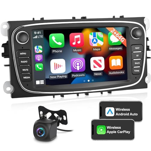 【Sistema Android e schermo HD】 La radio per Focus dispone di un touchscreen da 7 pollici con risoluzione 1080P HD, offrendo un display ultra chiaro con immagini più dettagliate. Dotato dell'ultimo sistema Android, CPU quad-core, 2 GB di RAM e 32 GB di ROM, è possibile installare più app e godere di un'operazione più rapida.