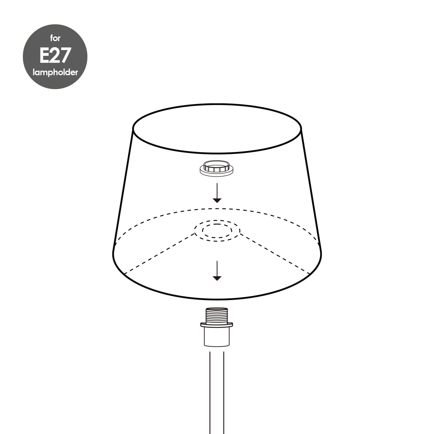Home Sweet Home Lampenschirm für Tischlampe und Stehlampe | Lampenschirm Warmweiß | 35/30/19 cm | für E27-Fassung |