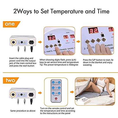 Infrarood sauna deken, draagbare verwarming sauna deken met 50 stuks badzak (43in * 82.6in), voor gewichtsverlies en… - Image 4