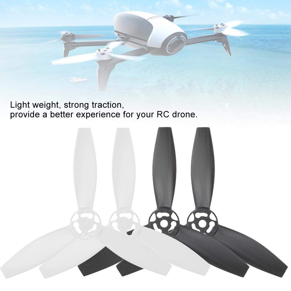 per droni, 4 eliche di ricambio RC per Bebop 2 (2 nere, 2 bianco)