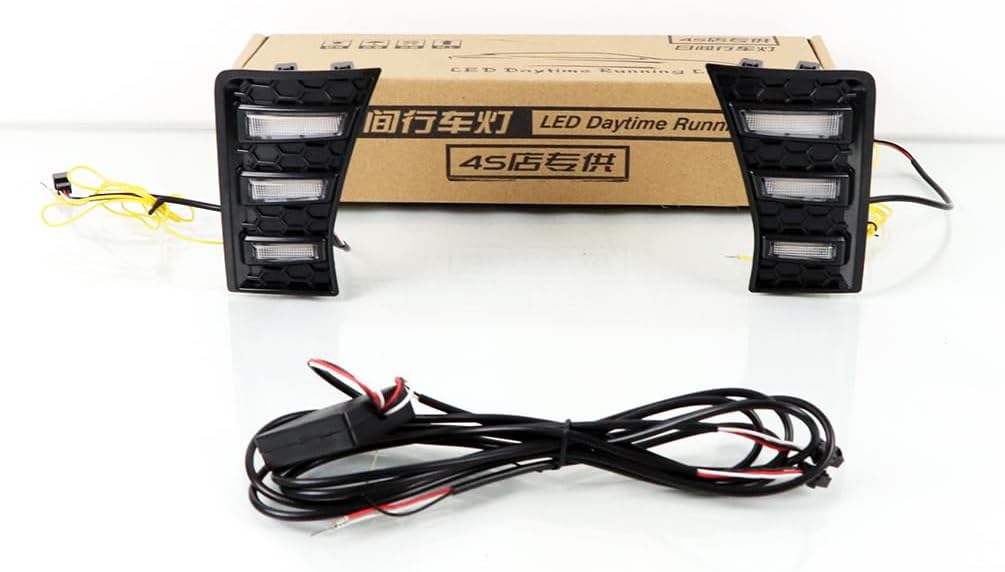 LED Front Bumper DRL Fit For 2023-2025 Toyota Sequoia Daytime running Light Fog Light Driving Daylight with Sequential Amber Turn Signal light