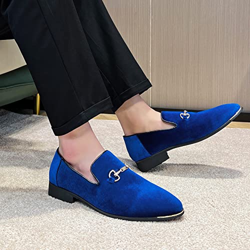 Image of FLQL Men's Luxury Penny Loafer Slip-On Velvet Shoes Party Dancing Shoes Suede Wedding Shoes Plus Size 7-13