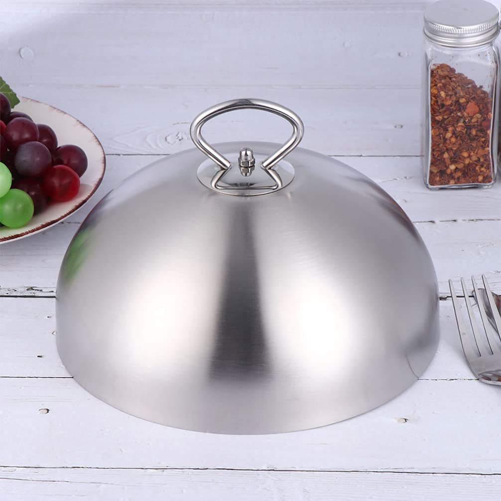 BESTonZON Cloche Alimentaire en Acier Inoxydable,Cloche à Hamburger,Cloche Teppanyaki,30 cm,Cloche en métal pour la Nourriture, Le Fromage, Les gâteaux, Les Aliments, Les Restaurants, la Cuisine