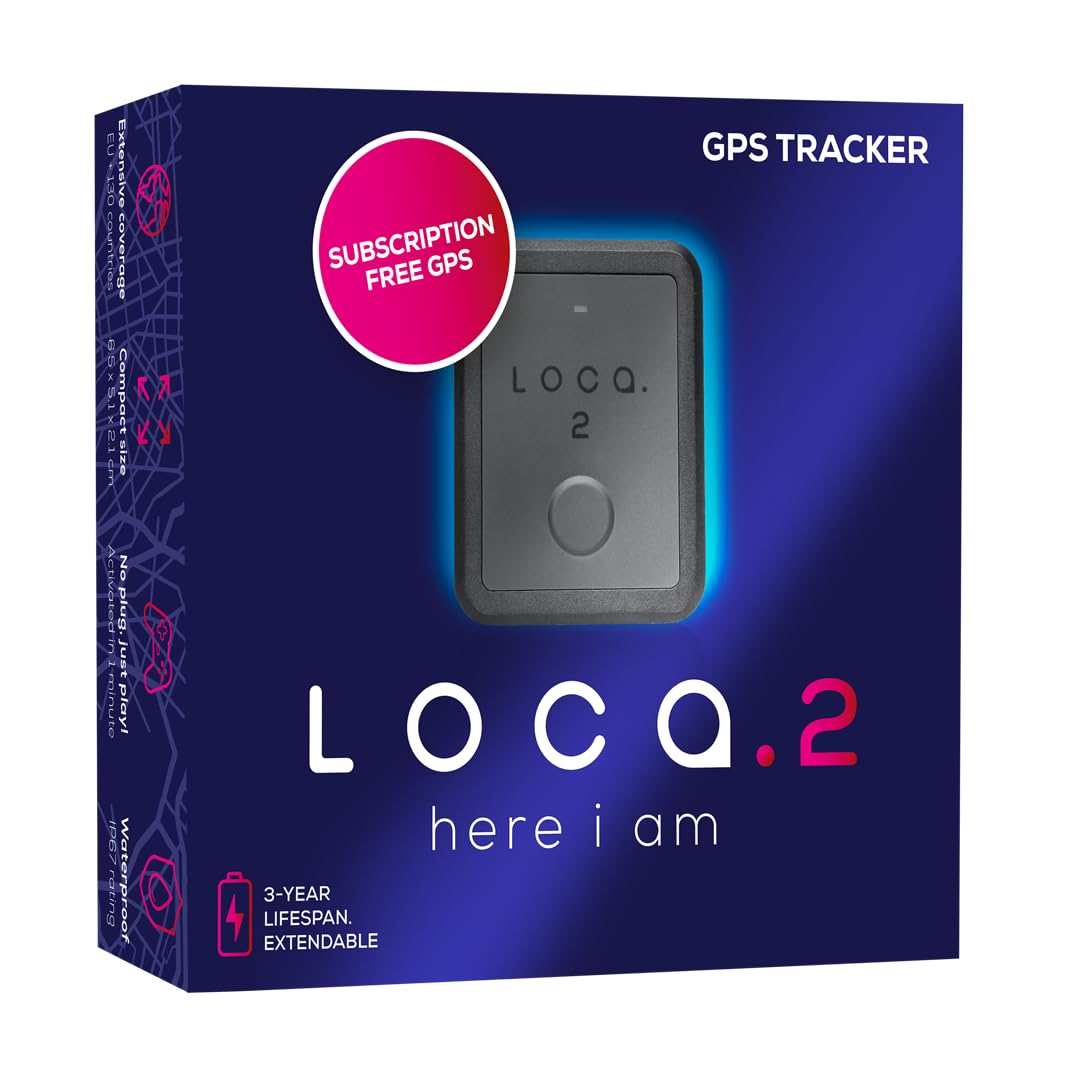 Loca 2 GPS Tracker - Aucun Abonnement Requis - Autonomie de 3 Ans - Étanche (IP67) - Tracker GPS pour Voiture, Scooter, Camping-Car, Vélo, Bateau ou Valise