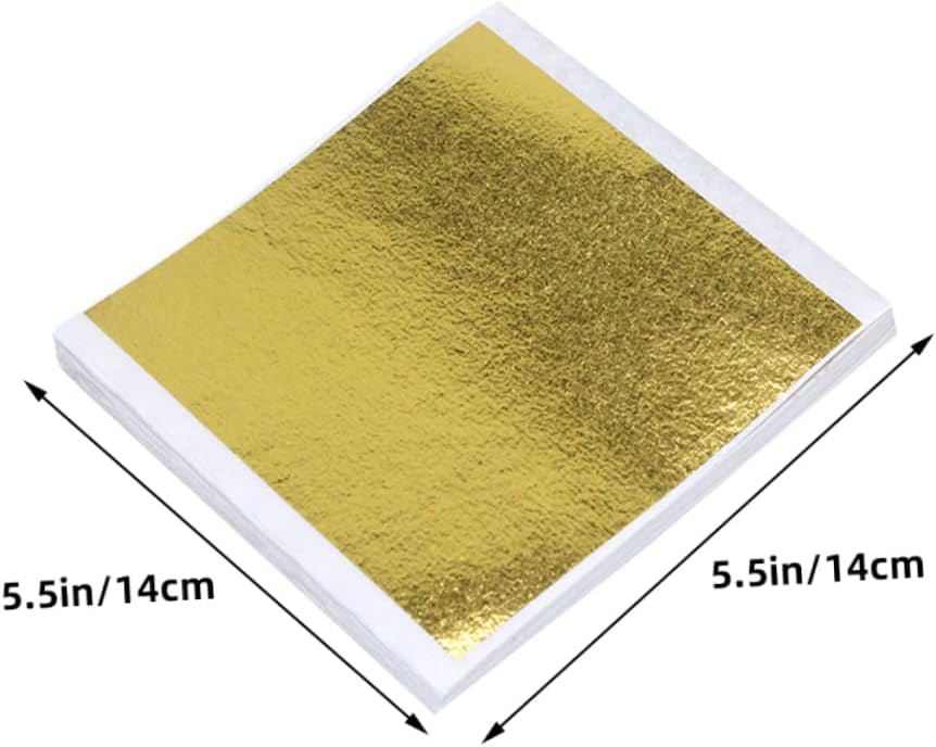 Angoily 1bag Artists Choice Square Imitation Gold Foil Sheets for Decorations Painting Craft Projects