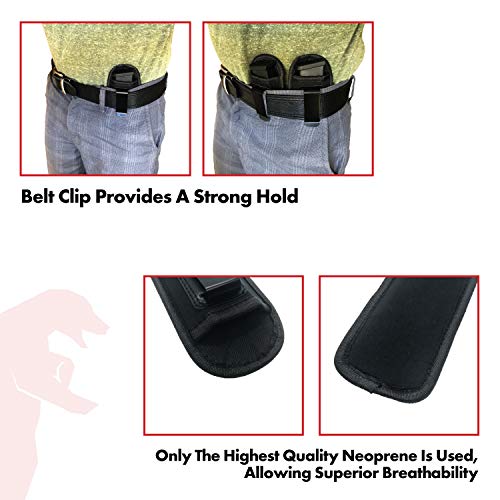 Universal IWB Magazine Holster | American Company | Mag Pouch Compatible with Glock 17 19 43 Sig P320 S&W M&P Shield | 6-21 Round Pistol Mags 9mm .40 .45 | Gun Ammunition Holsters | Handgun Ammo (1) - Thumbnail 6
